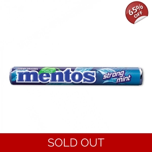 Mentos Strong Mint Roll Pack - 37.5g Chewy Minty Dragees